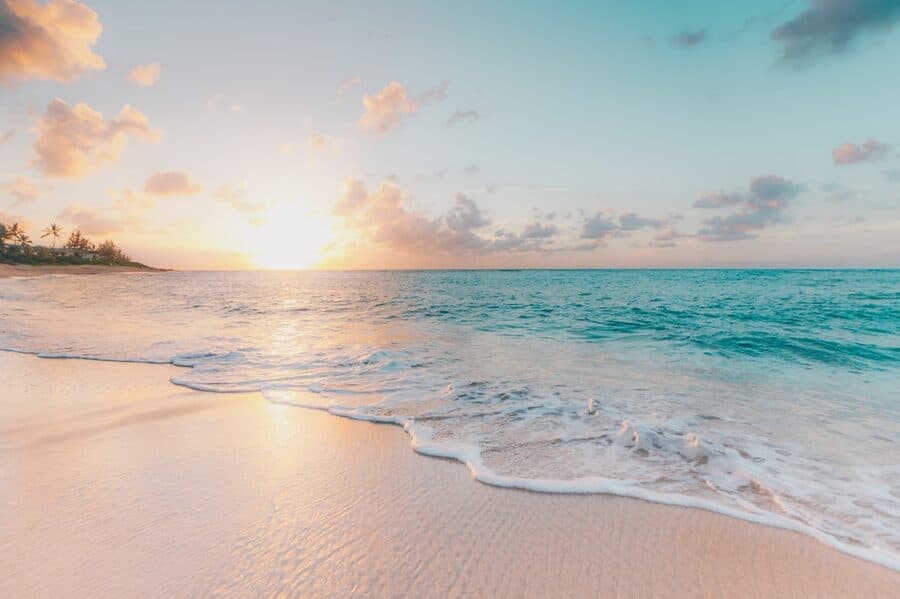 Calm island beach shoreline